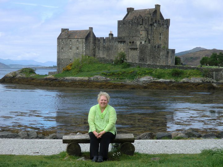 In font of Scottish Castle on painting trip.